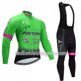Set Langarmtrikot + Trägerhose Lange 2017 Astana Pro Team Damen N002